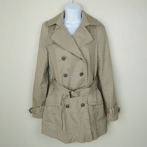 Zara Belted Jacket Coat Tan/Khaki Womens Size S